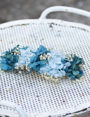 Tocado Hortensias turquesa